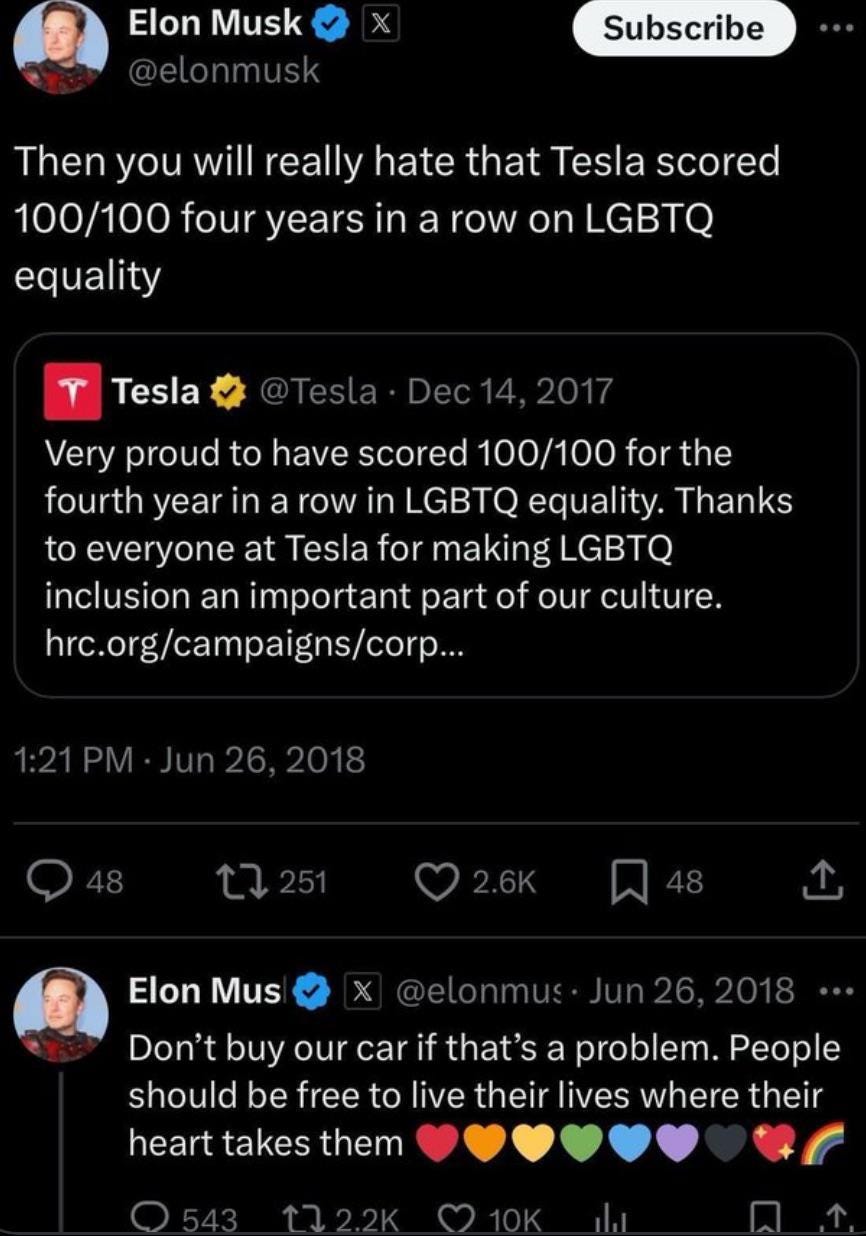 Did we really "push" Elon away from us? What happened to him? 😭😭 : r/lgbt
