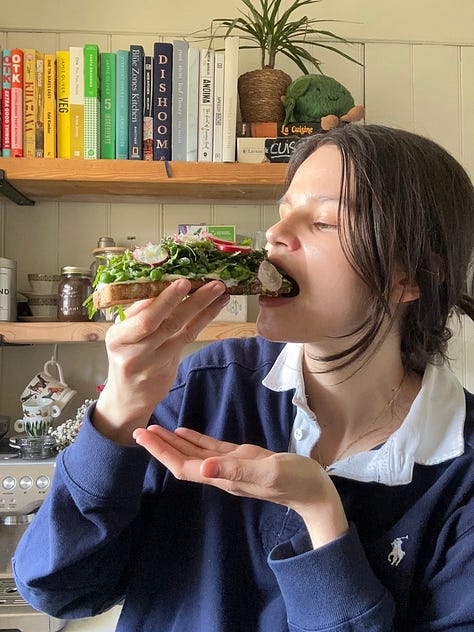 Spring Toast with Whipped Cottage Cheese, Peas & Rocket