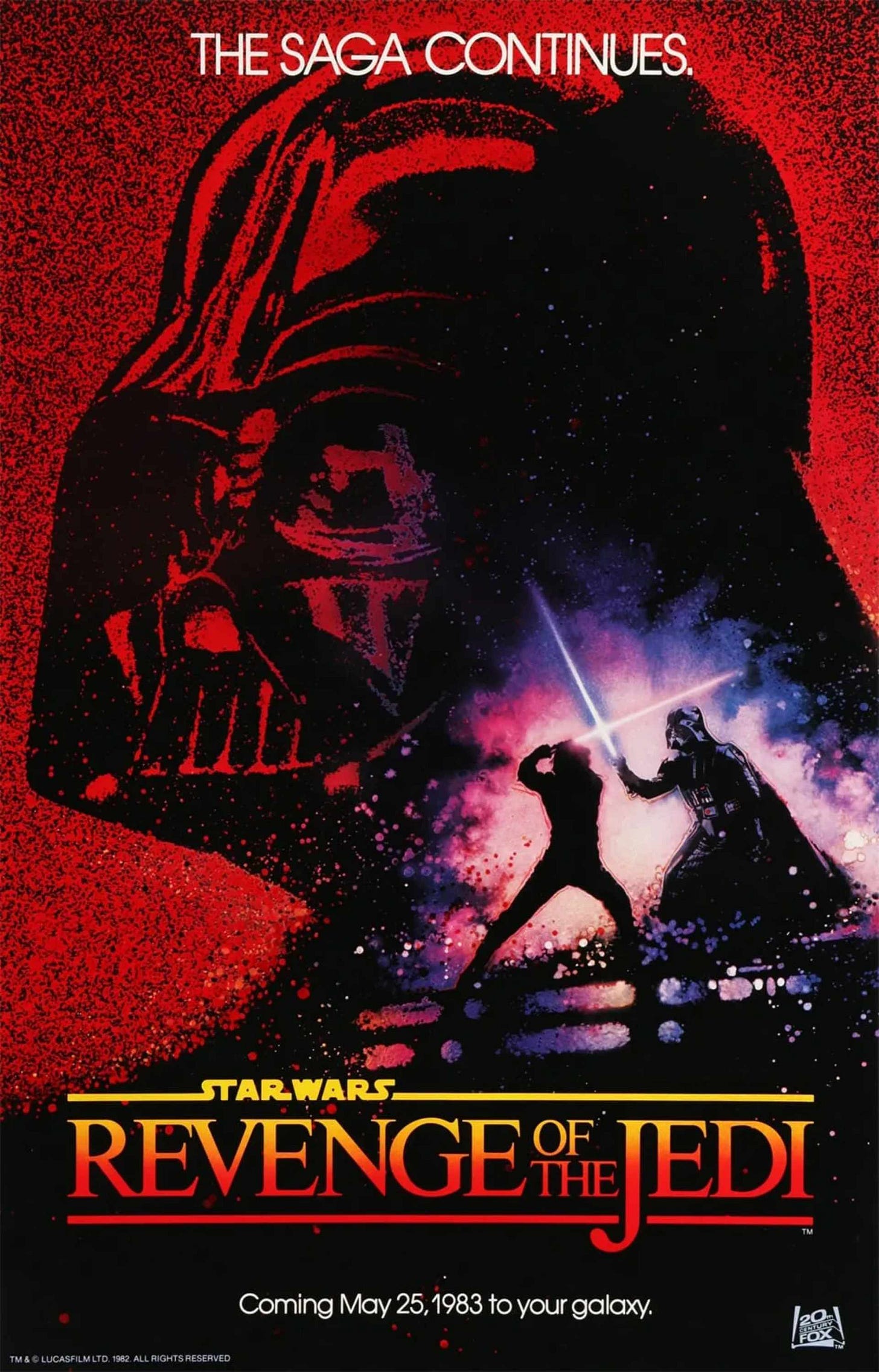 Drew Struzan's unused poster for the originally titled "Revenge of the Jedi".