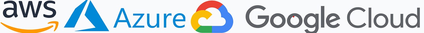 AWS, Azure, Google Cloud