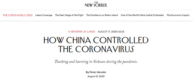 New Yorker fawning over China
