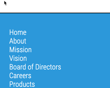 Light blue background with white vertical links. There is no differentiation between the links.