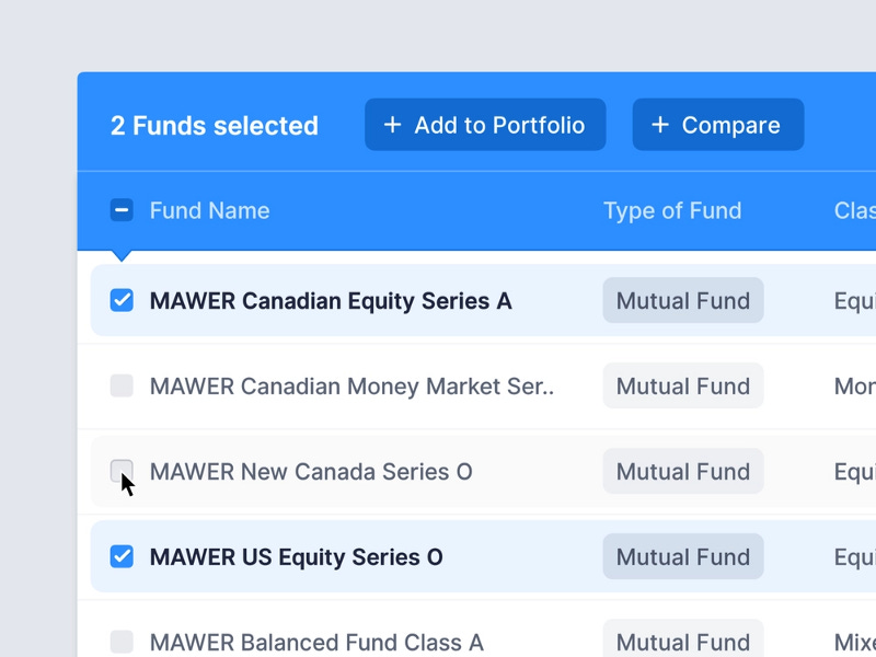 A UI showing a bulk action bar above the headers with multiple records selected. A UI showing a bulk action bar above the headers with multiple records selected.