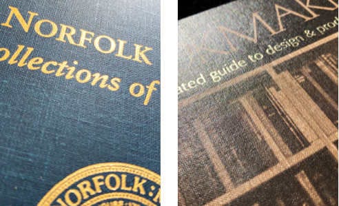 Two examples of foil stamping.