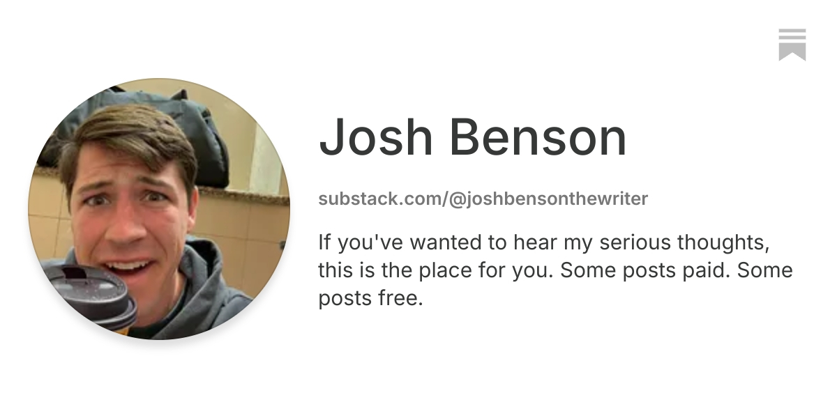 Josh Benson | Substack