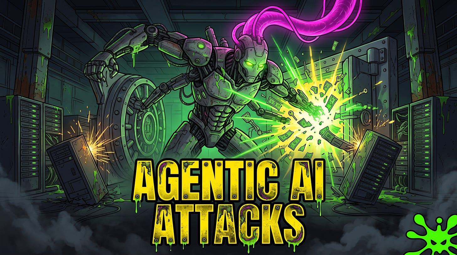 Agentic AI attacks in 2026: autonomous agents hijacked through prompt injection, tool misuse, memory poisoning, and privilege escalation, with least-privilege and human-in-the-loop defenses mapped to each chain. Agentic AI attacks in 2026: autonomous agents hijacked through prompt injection, tool misuse, memory poisoning, and privilege escalation, with least-privilege and human-in-the-loop defenses mapped to each chain.