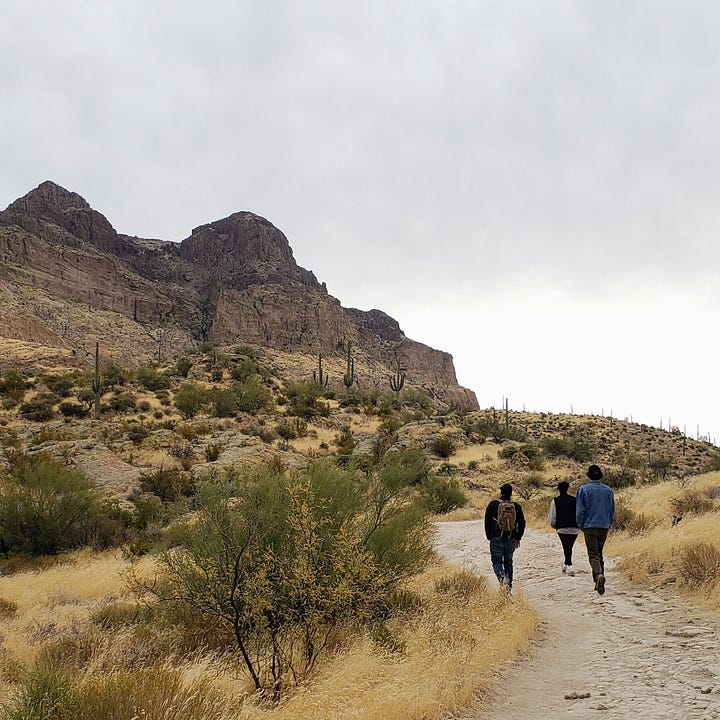 Photos of my family hiking and cacti.