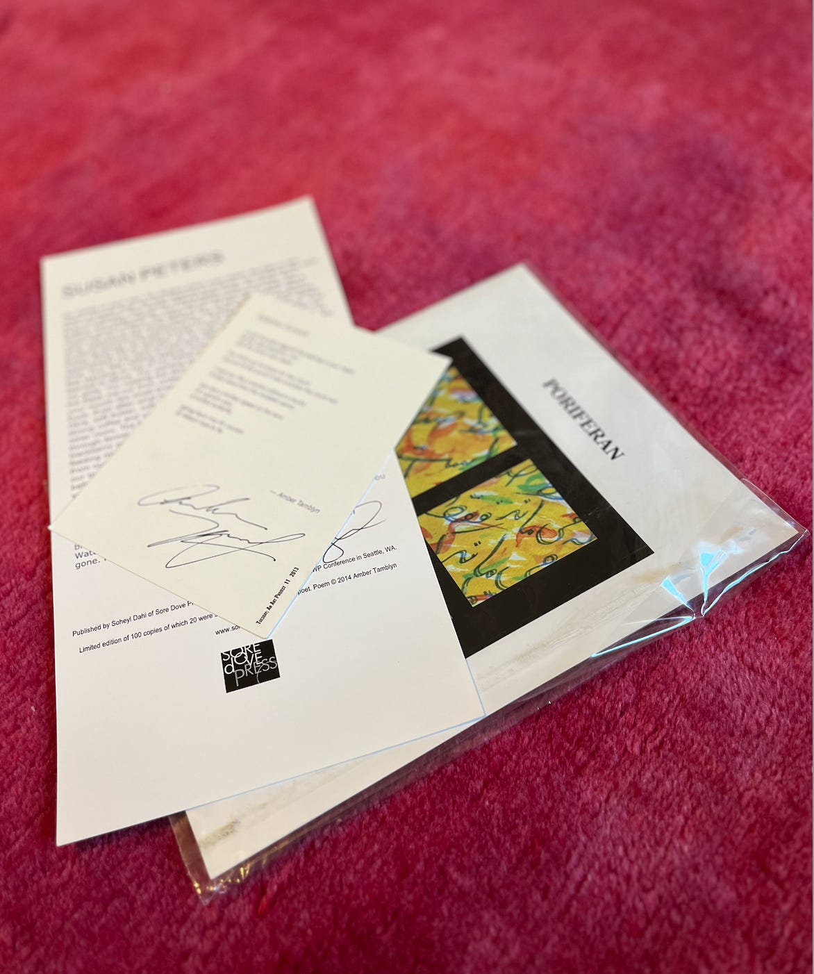 Three broadsides stacked on top of eachother. They are all slightly askew so you can see part of the text or image on each one.