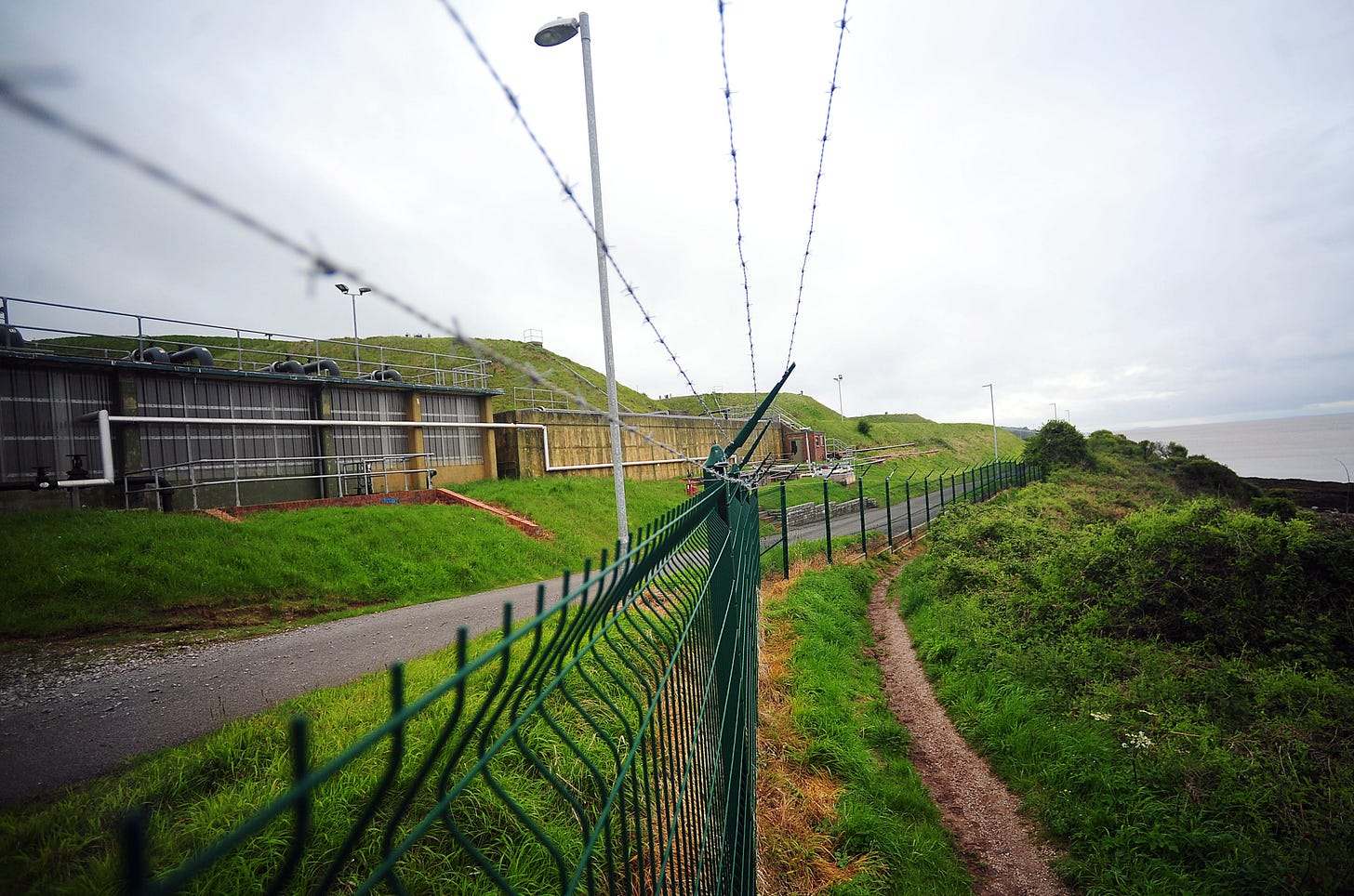The fuel depot on the coast at Redcliffe Bay near Portishead