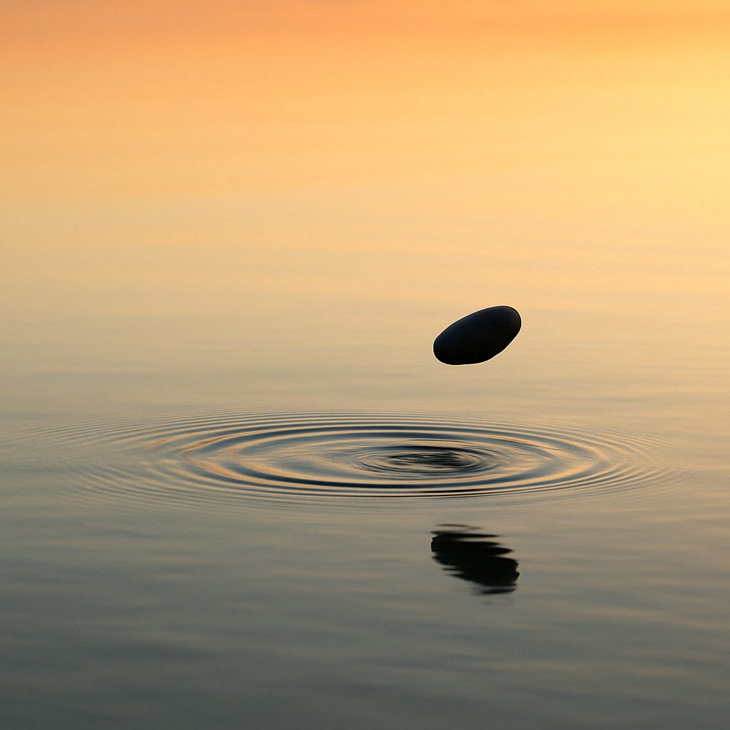 Frictionless stone skipping