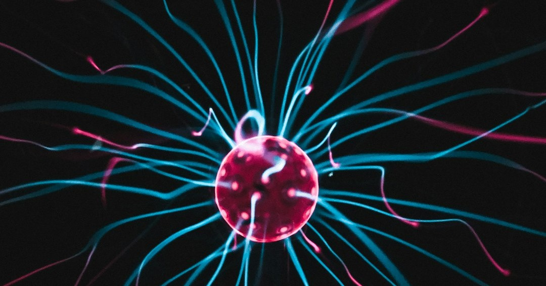 a close up of a red and blue object a close up of a red and blue object