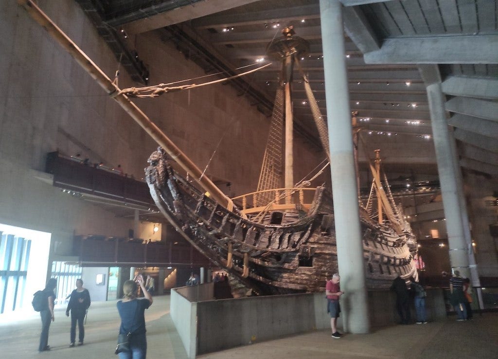 Vasa ship from 1628, in a museum
