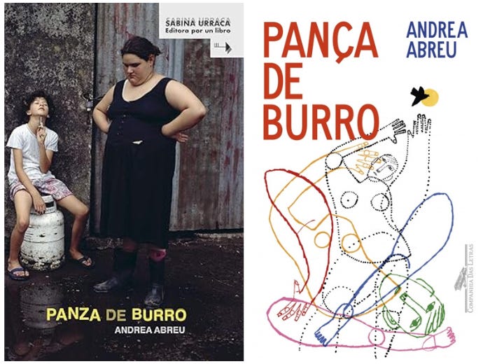 capa do livro Pança de burro, de Andrea Abreu, em espanhol e em português