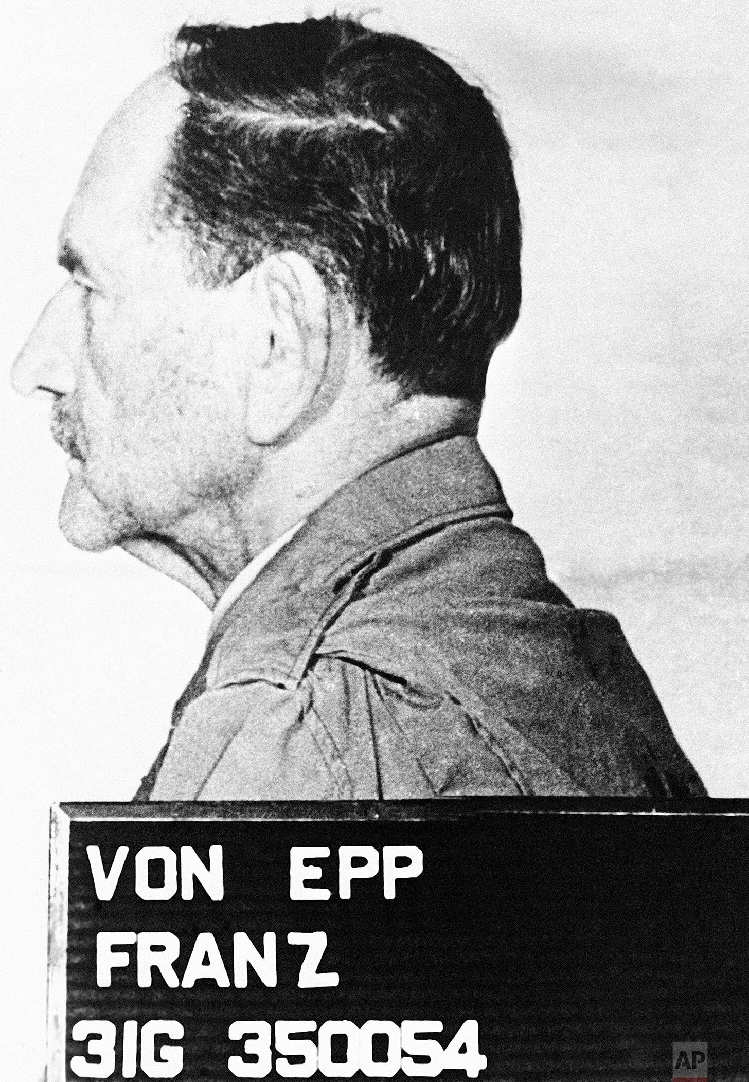 Official portrait of Franz Ritter von Epp, a leader of the National Socialist Movement, photographed November 4, 1945, amidst the post-war accountability. Official portrait of Franz Ritter von Epp, a leader of the National Socialist Movement, photographed November 4, 1945, amidst the post-war accountability.