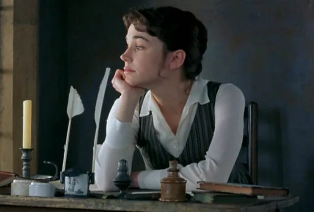 Fanny Price staring off into the distance. 