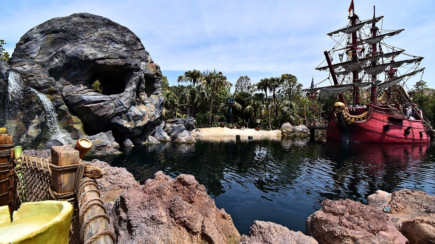 Peter Pan's Never Land in Fantasy Springs at Tokyo DisneySea. Image: Fred Cherrygarden via Wikimedia Commons