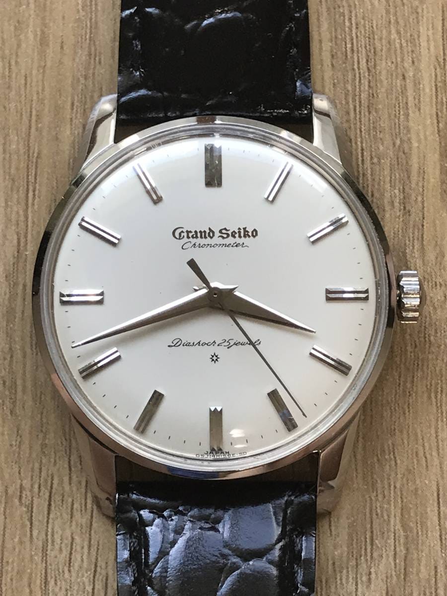 美品 グランドセイコー ファーストモデル ステンレス 彫りロゴ文字盤 手巻 ２５石 クロノメーター Grand Seiko 稼動確認済