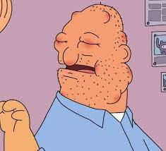 Teddy from Bob's Burgers with a swollen face after an allergic reaction