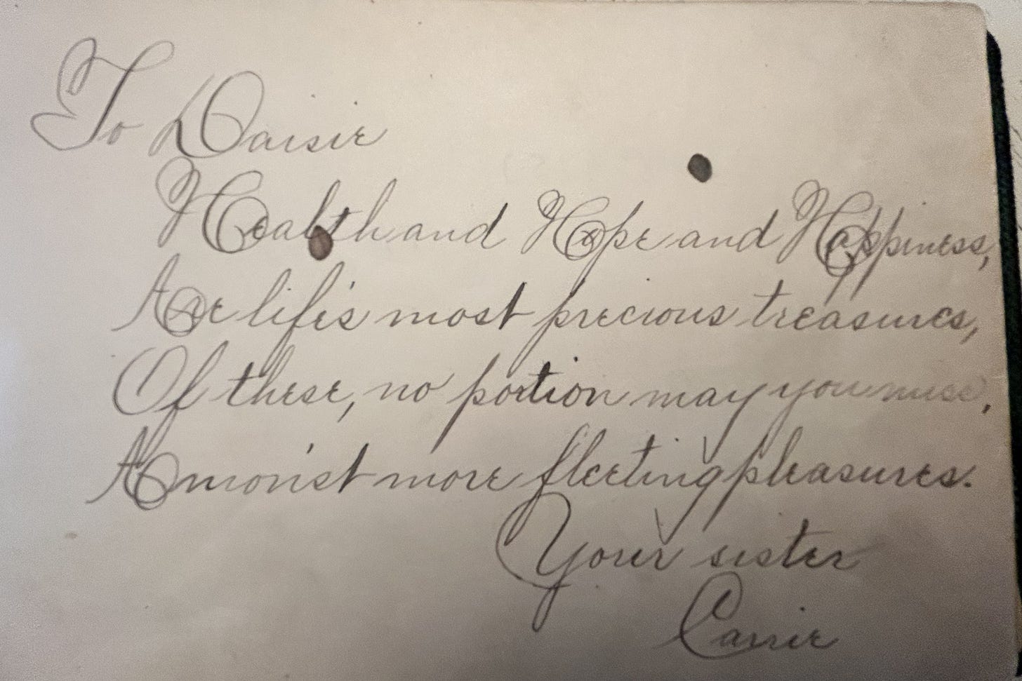 Sister Carrie Handwriting