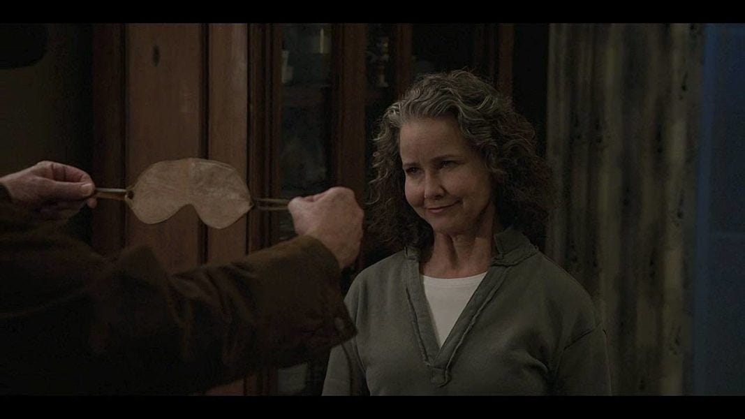 Walker 3.17 Bonham Mitch Pileggi puts blindfold on Abilene Molly Hagen. Walker 3.17 Bonham Mitch Pileggi puts blindfold on Abilene Molly Hagen.