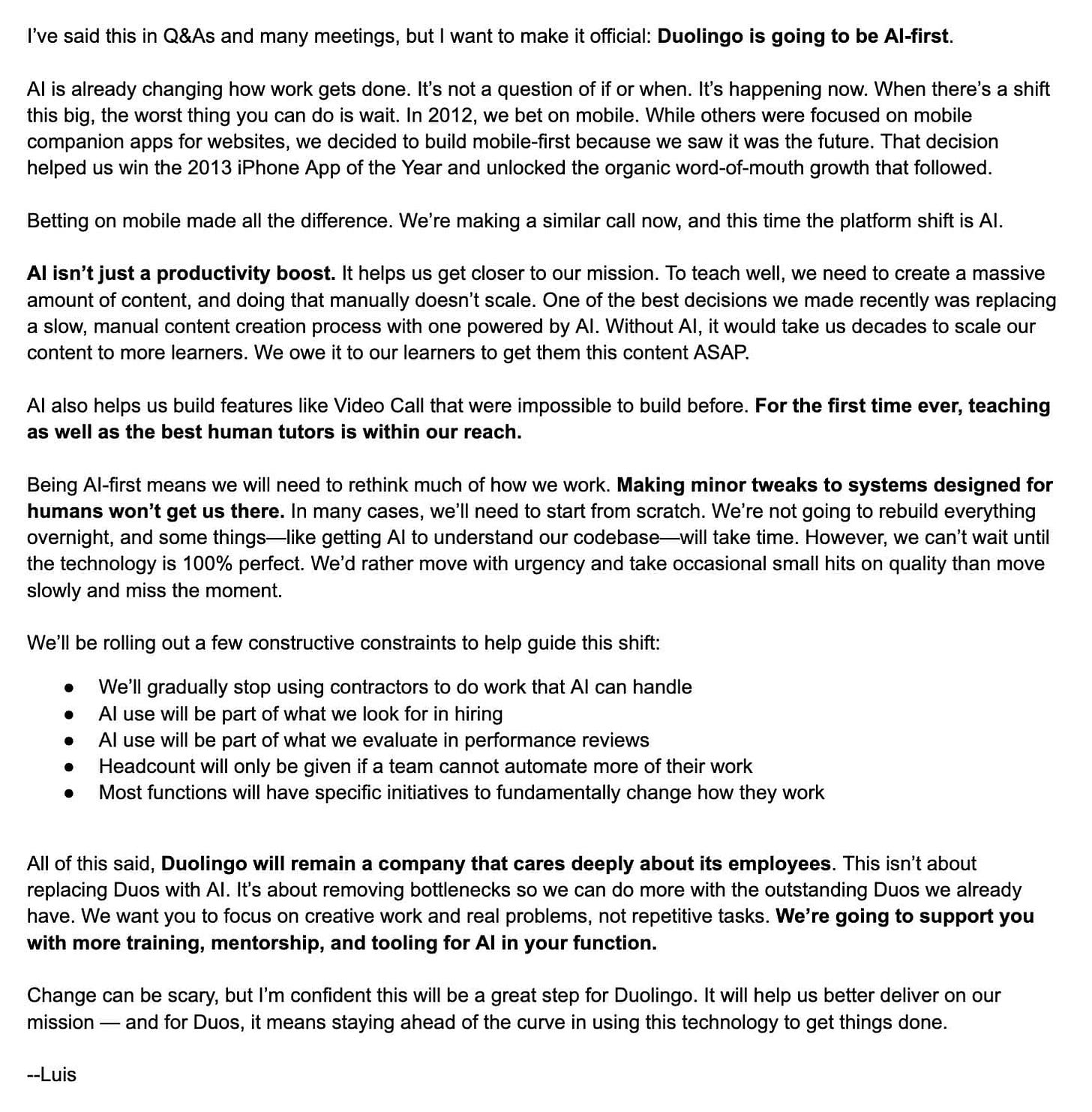 Duolingo goes AI-native