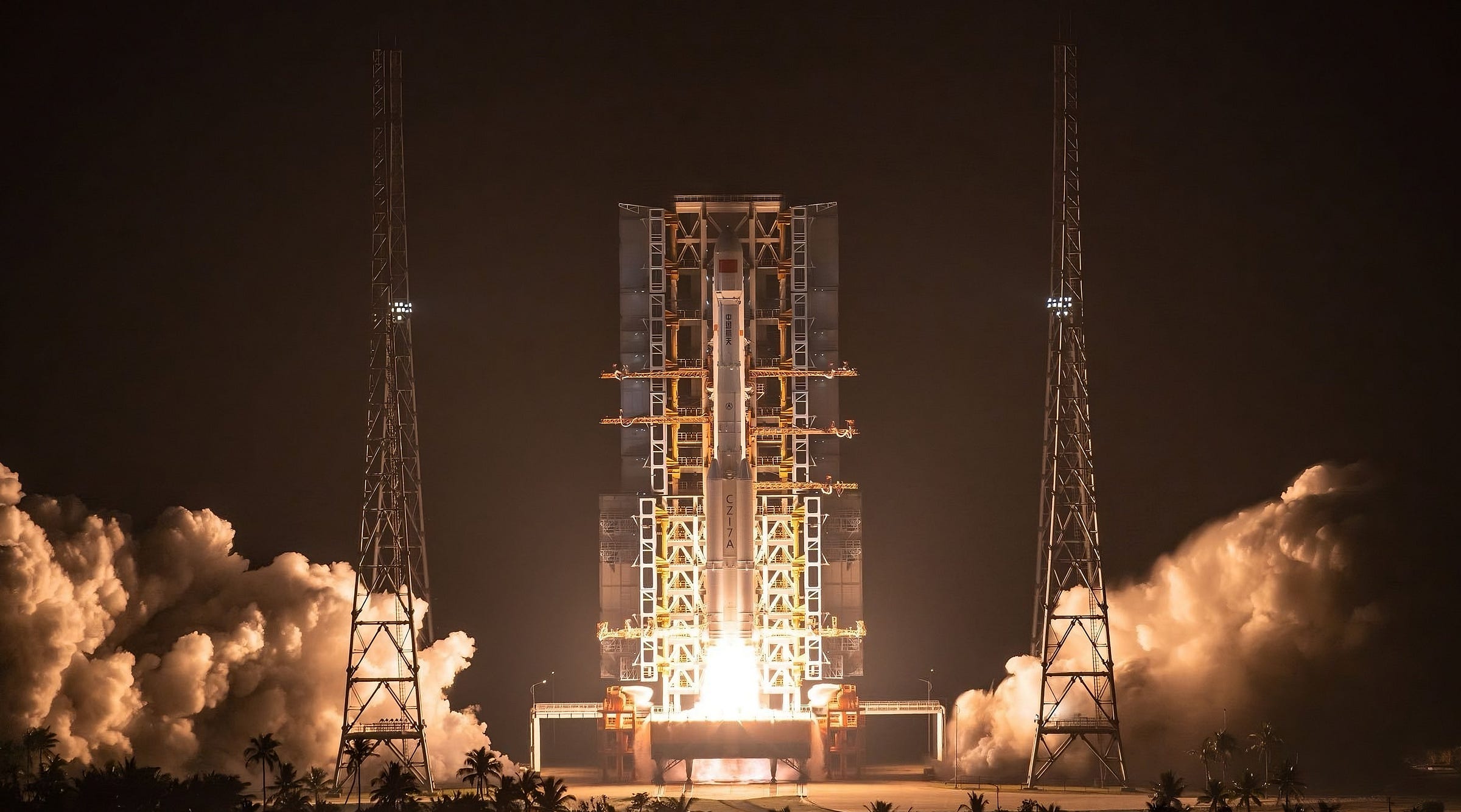 The Long March 7A Y7 vehicle lifting off from Launch Complex 201 at the Wenchang Space Launch Site on December 30th/31st 2025.