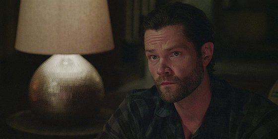 Jared Padalecki looking confused concerned about Mitch Pileggi on Walker set. Jared Padalecki looking confused concerned about Mitch Pileggi on Walker set.