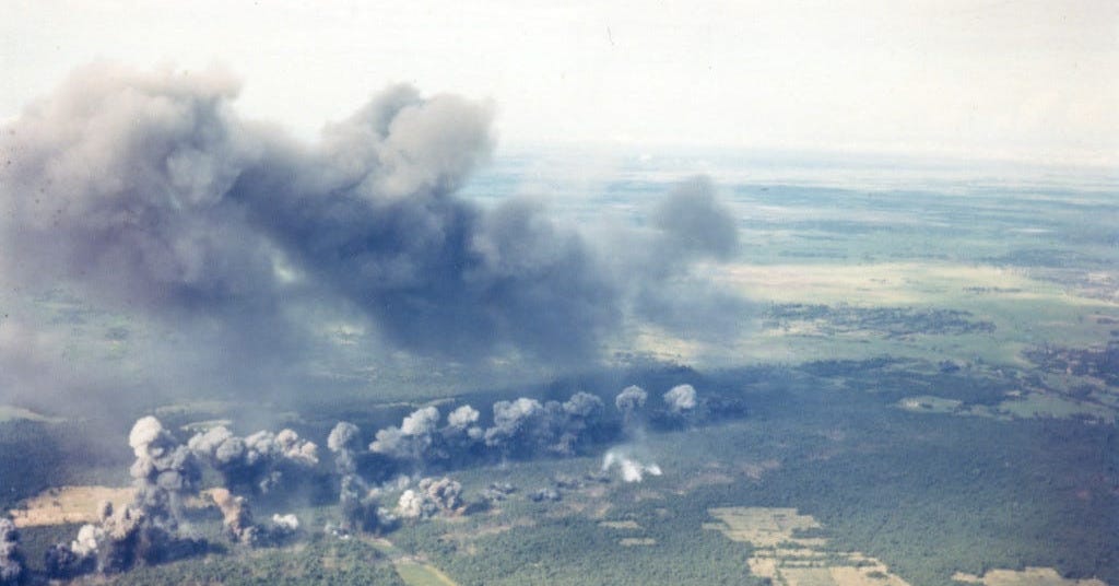 B-52 air strike in Vietnam. Air Force photo B-52 air strike in Vietnam. Air Force photo