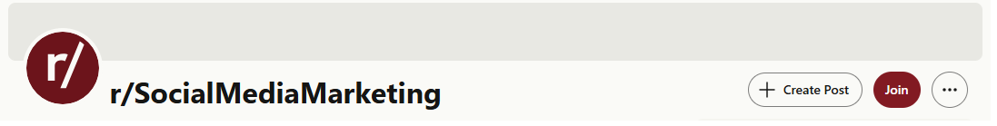 Header of the r/SocialMediaMarketing subreddit on Reddit, a community for social media growth strategies.