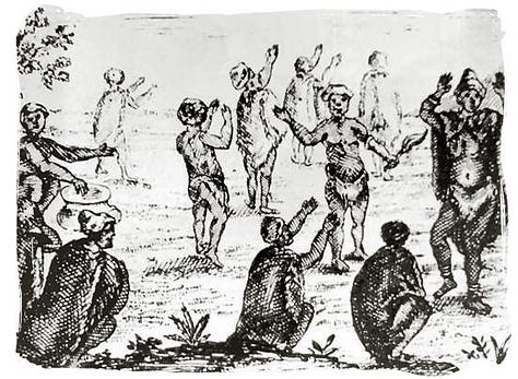 Samuel Daniell, Portrait of a KhoiKhoi, a San and Tswana men ('Hottentot, Bosjesman, Booshwana'), 1820.; Khoikhoi Fording a Stream, 1700; African Ox and Khoi Couple; 1700-1730; Khoi Women Dancing. Vijf danssende Hottentottinnen, 1700-1740; Khoi Women and Dutch Colonist., 1700-1740; Engraving of Khoikhoi figures and dwellings ~1700; Illustration or stylized image of San figures and cattle; uKhahlamba–Drakensberg "Rain-Bull Scene, 1000 BCE-40 CE