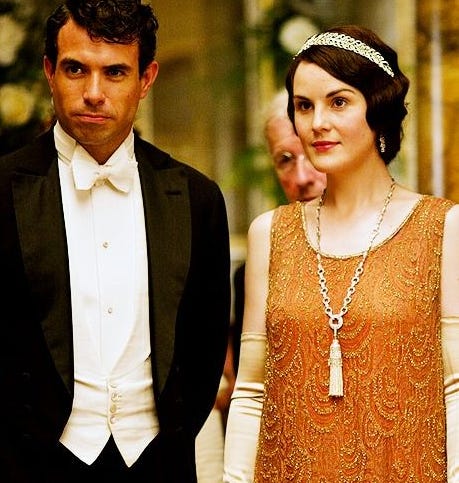 Tassel necklaces in a 1920s Downton Abbey