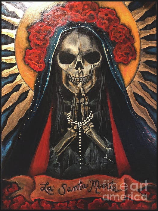 La Santa Muerte Greeting Card by Dori Hartley