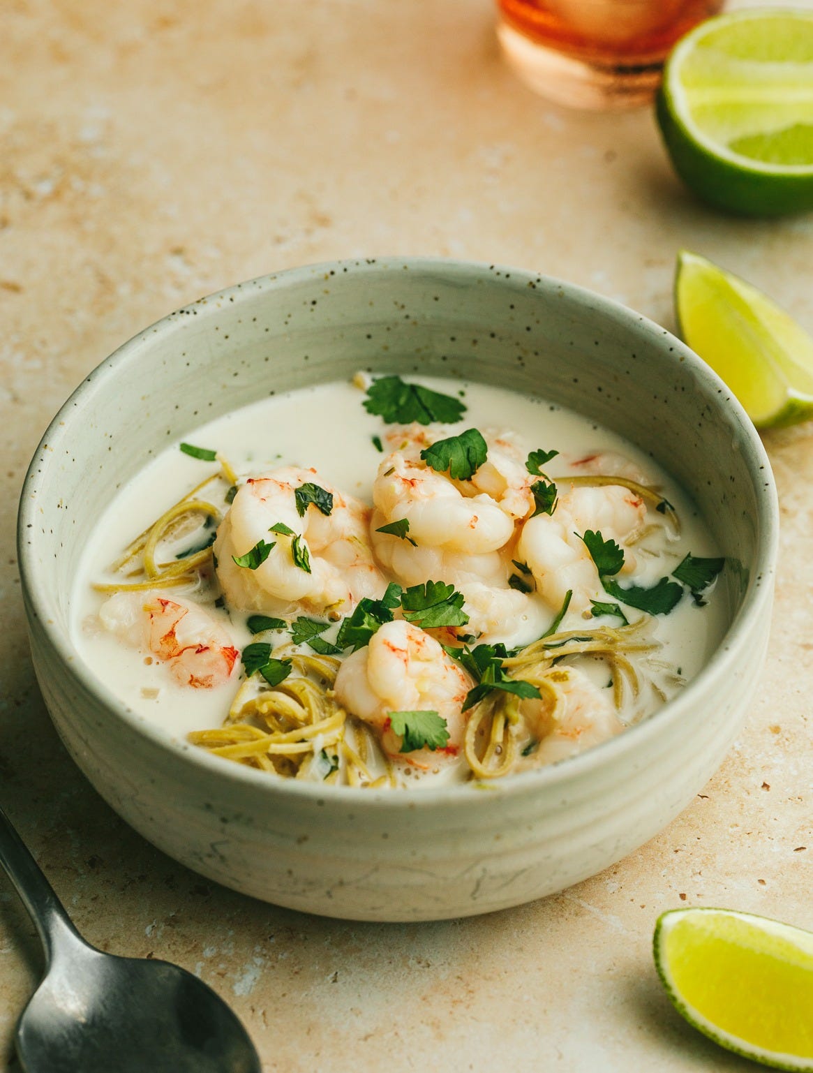 coconut lime shrimp with noodles.