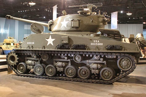 A series of military vehicles.