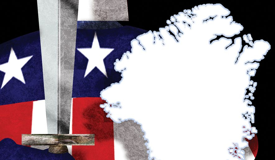 United States of America and Greenland illustration by Alexander Hunter/The Washington Times