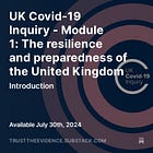 UK Covid-19 Inquiry - Module 1: The resilience and preparedness of the United Kingdom
