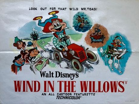 UK quad poster for The Wind In The Willows.