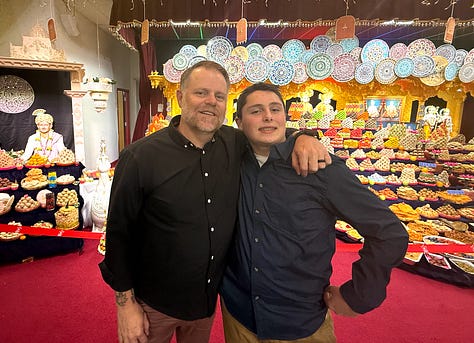 Teegan and Derek through the years, nine images from a very full photo library. Just one screen shown: A brother and a son on Facetime.