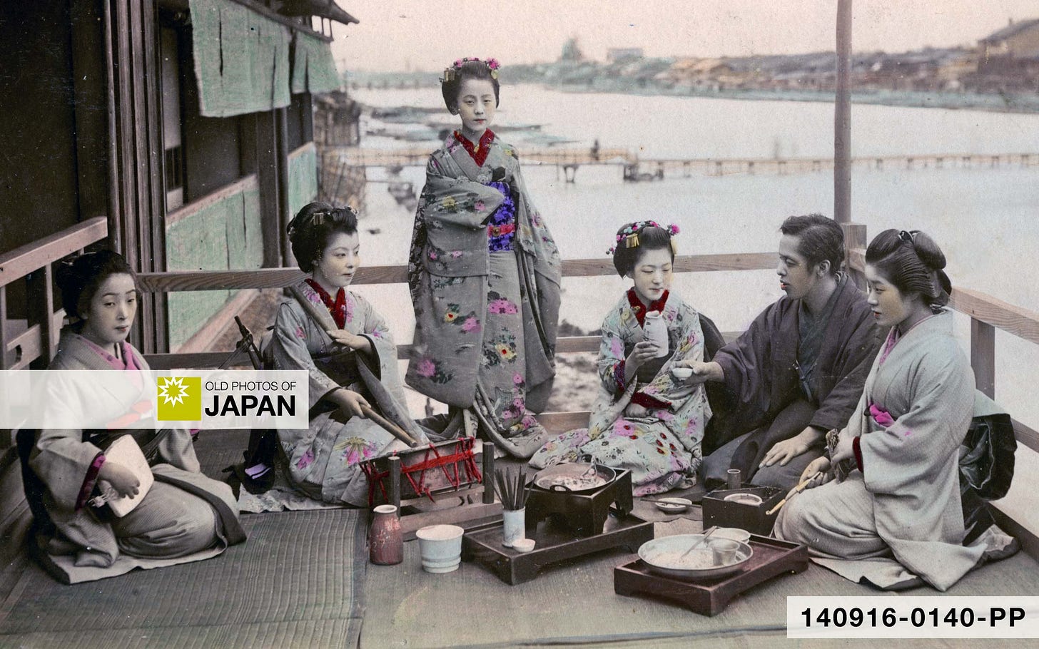 Maiko and geisha entertaining in Kyoto, 1890s Maiko and geisha entertaining in Kyoto, 1890s