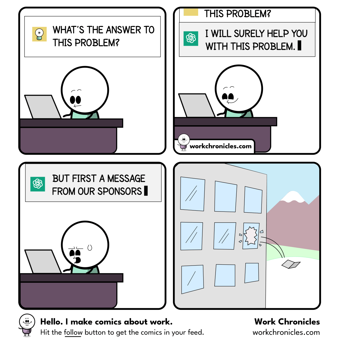 Picture representing a joke with an AI assistant like ChatGPT Picture representing a joke with an AI assistant like ChatGPT