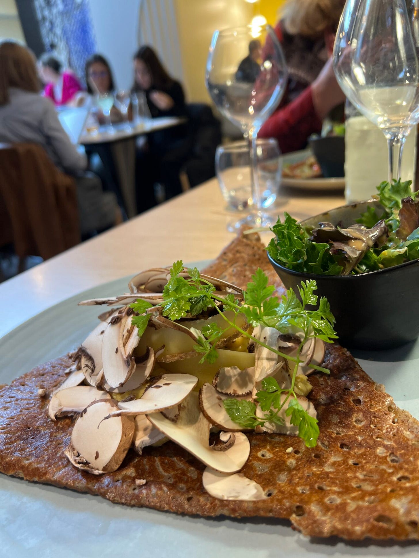 Crêperie Sarrasin in Rennes, Galette mit Pilzen