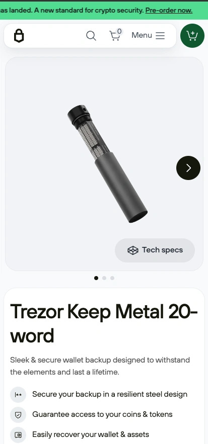 Trezor bastão de metal