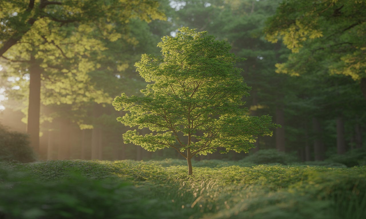 Illustration of strong, healthy branches growing upward, representing areas that multiply energy and resilience.