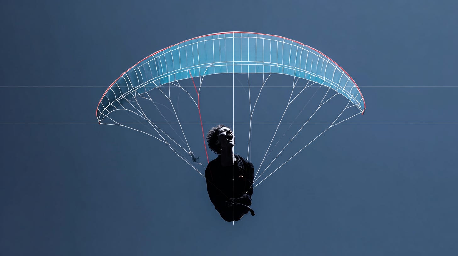 Sketch of a paraglider pilot Sketch of a paraglider pilot