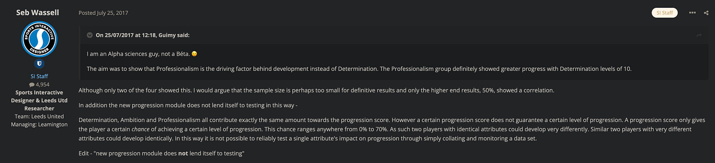 Seb Wassell Football Manager Player Development