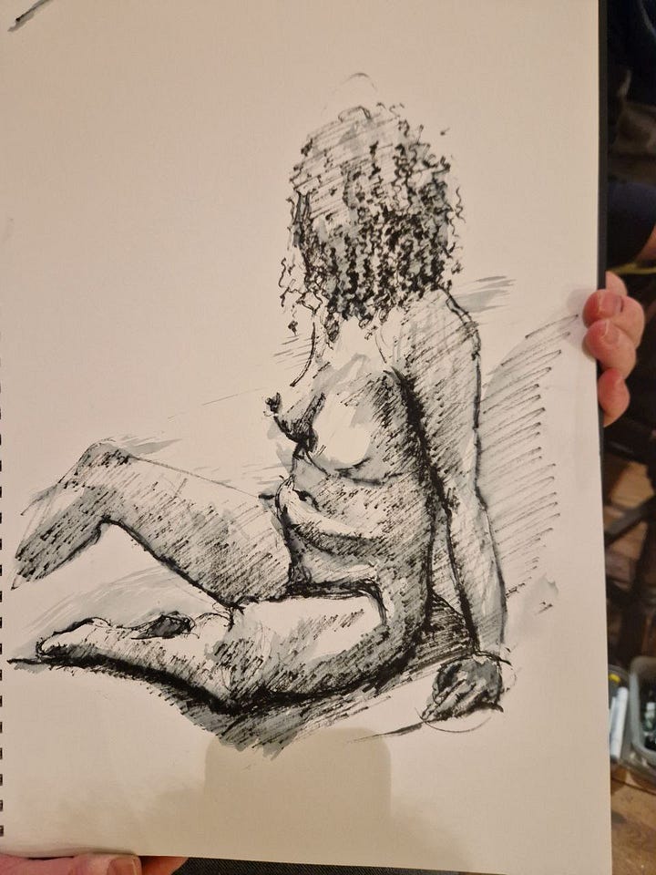 life model sketches of female nude