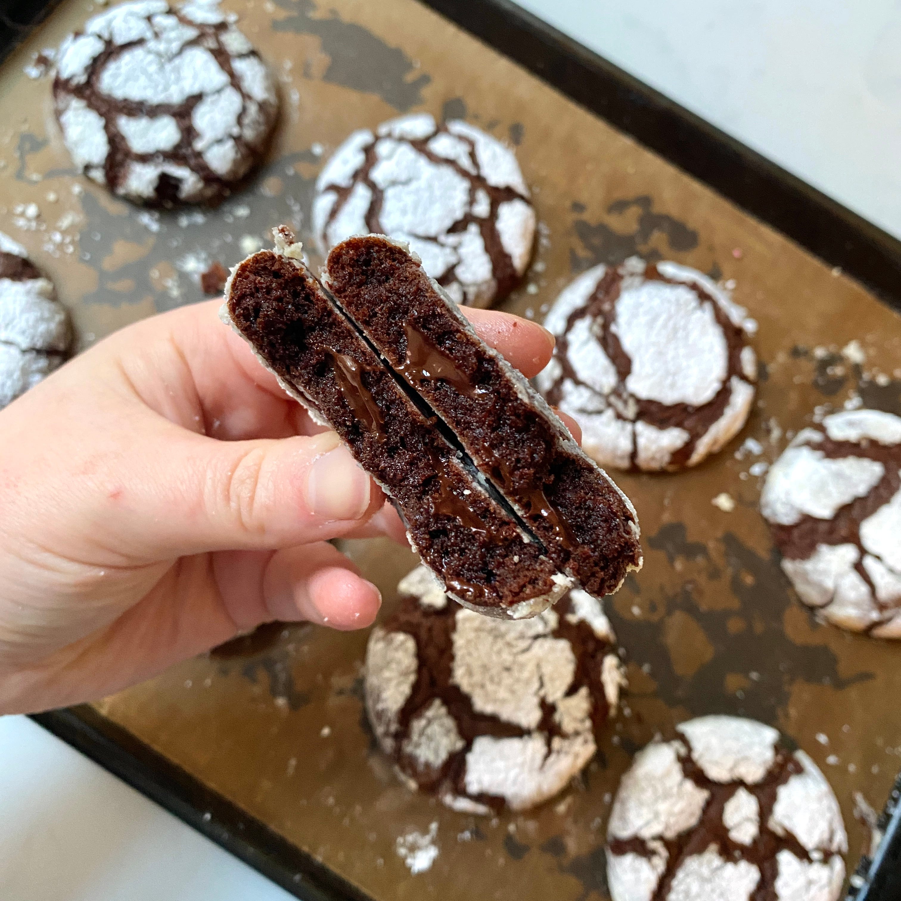 Chocolate Crinkle Cookies - by Sophie Bamford