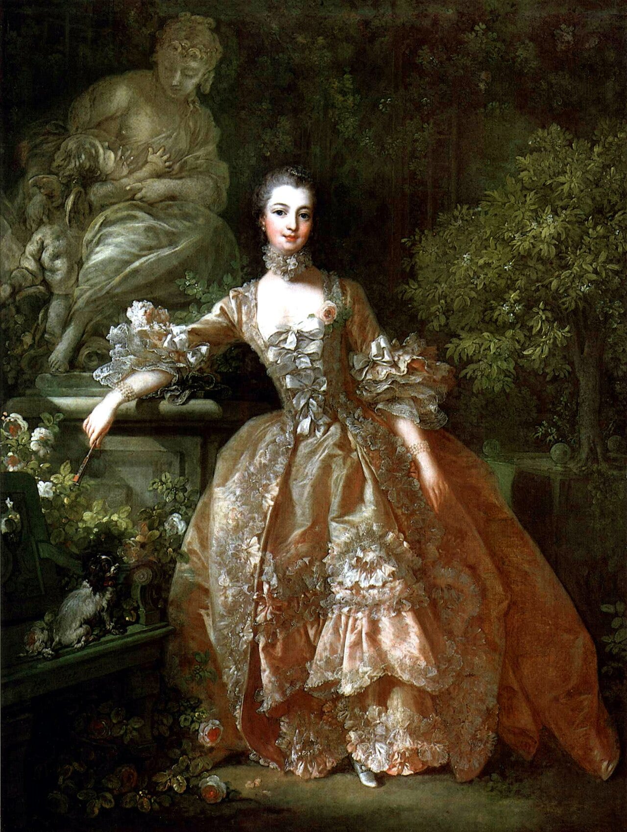 Pompadour in silk dress Pompadour in silk dress