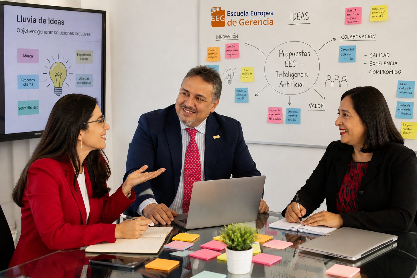 Brainstorming. Tres personas haciendo lluvia de ideas Brainstorming. Tres personas haciendo lluvia de ideas
