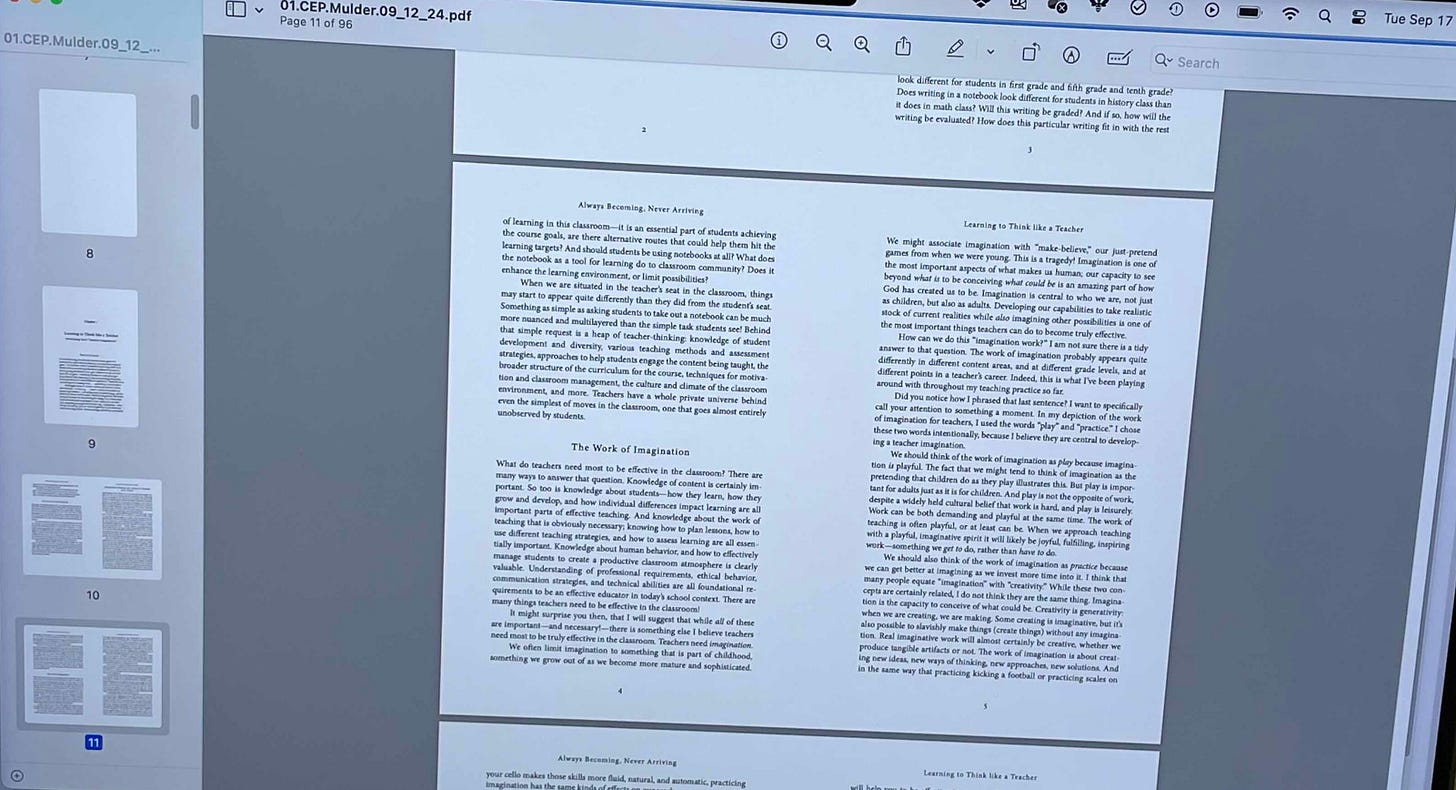 A screenshot of Dr. Dave's laptop screen with the pdf of the book open